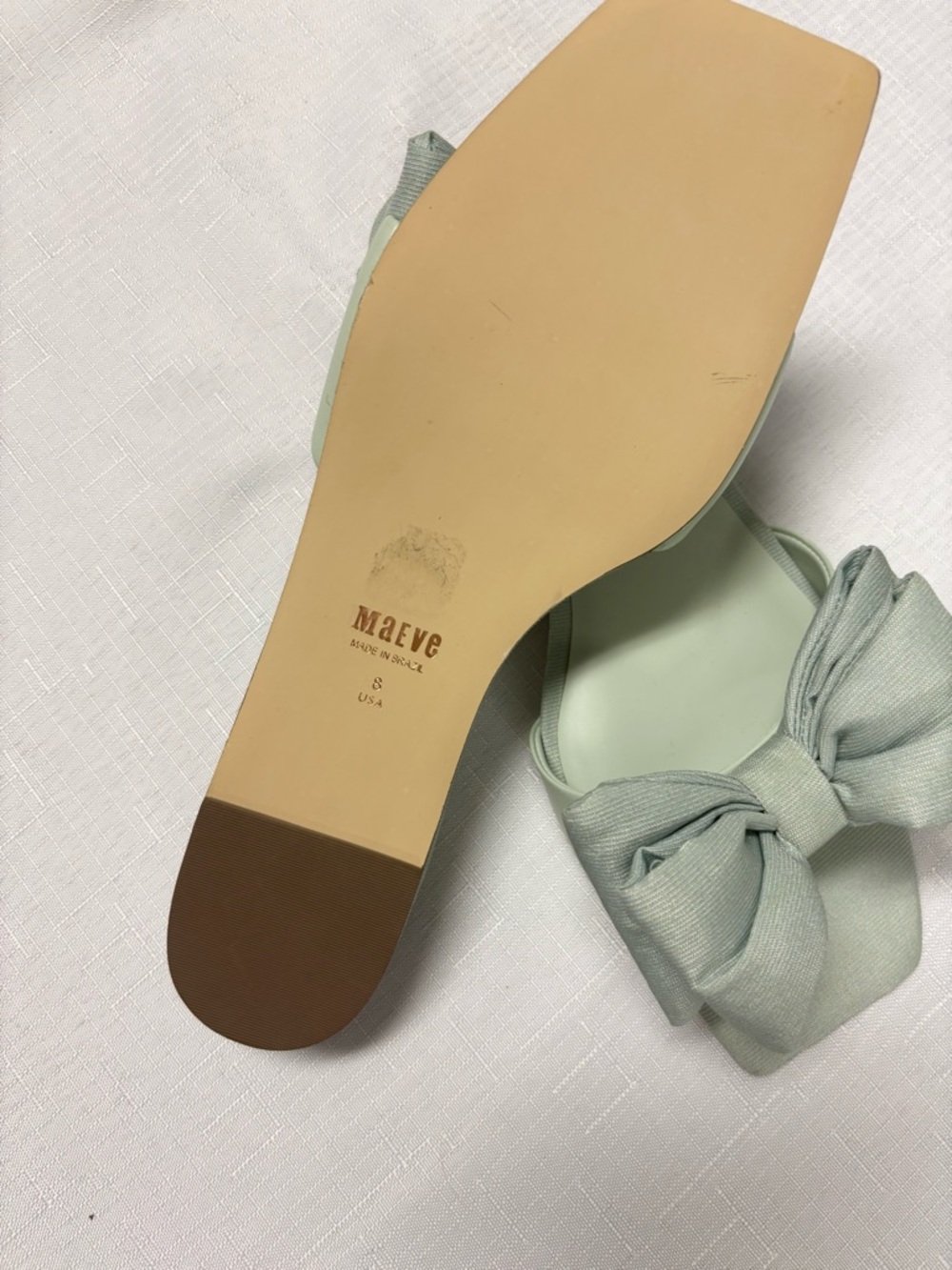 Maeve Pale Mint Bow Slide Mules size 8 - Picture 4 of 6